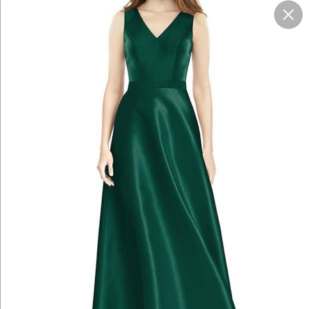 Alfred Sung green gown womens plus size 20 v neck a line sleeveless euc